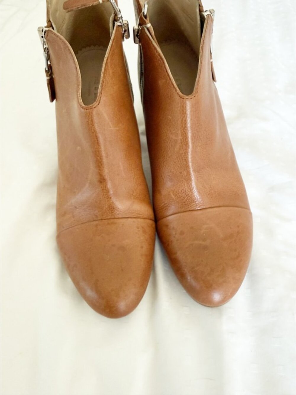 rag & bone Margot Booties Tan Zip Block Heel Ankle Boots 39.5 9.5 - Picture 6 of 12